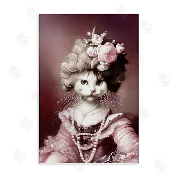 stupell industries Annabelle Hall | Historical Fashion Cat Portrait