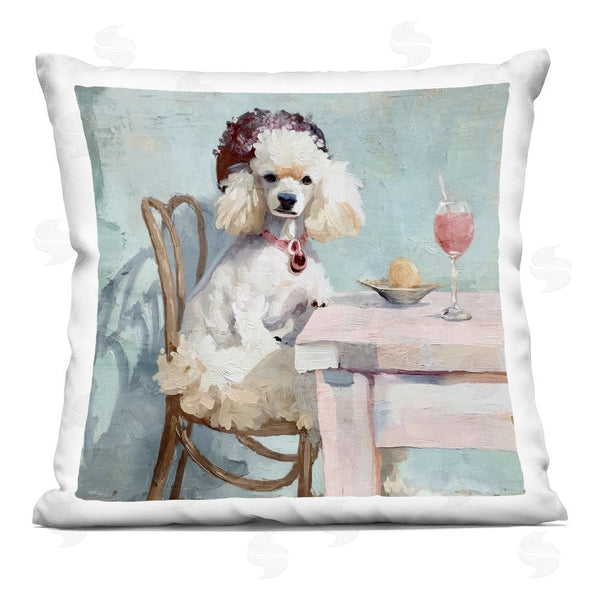 stupell industries Annabelle Hall | Ladies Who Lunch Poodle Throw Pillow