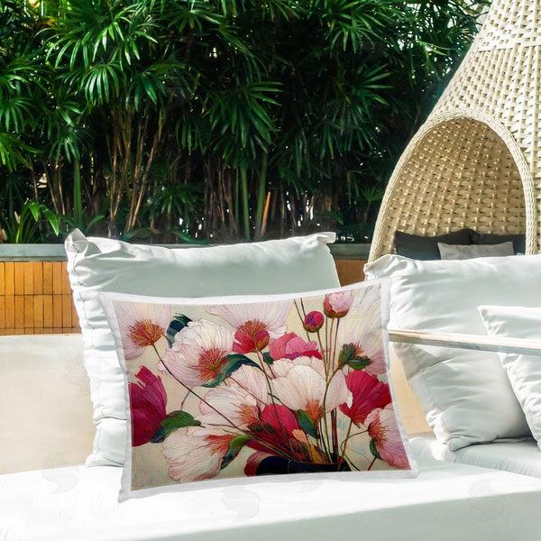 Stupell Industries Annabelle Hall | Lush Haiku Pink & White Flowers Printed Throw Pillow