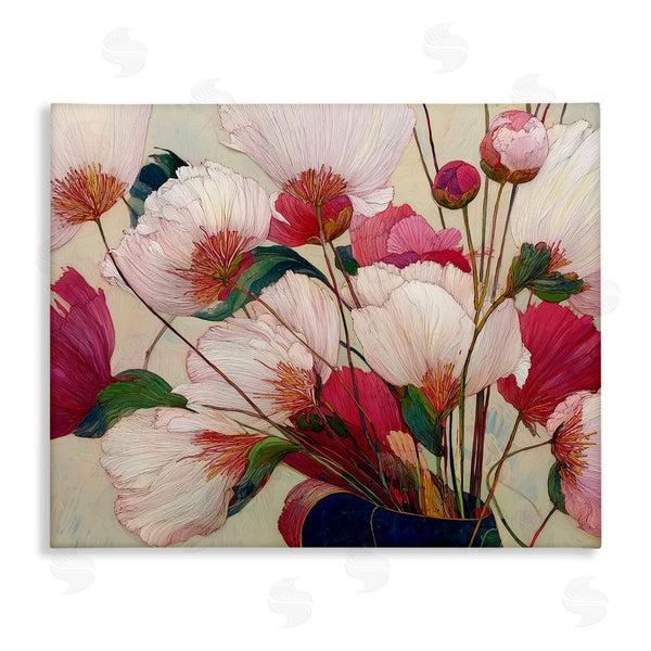 stupell industries Annabelle Hall | Lush Haiku Pink & White Flowers Wall Art