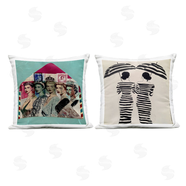 Stupell Industries Annabelle Hall | Postal Glam & Fashionistas Printed Throw Pillow Set