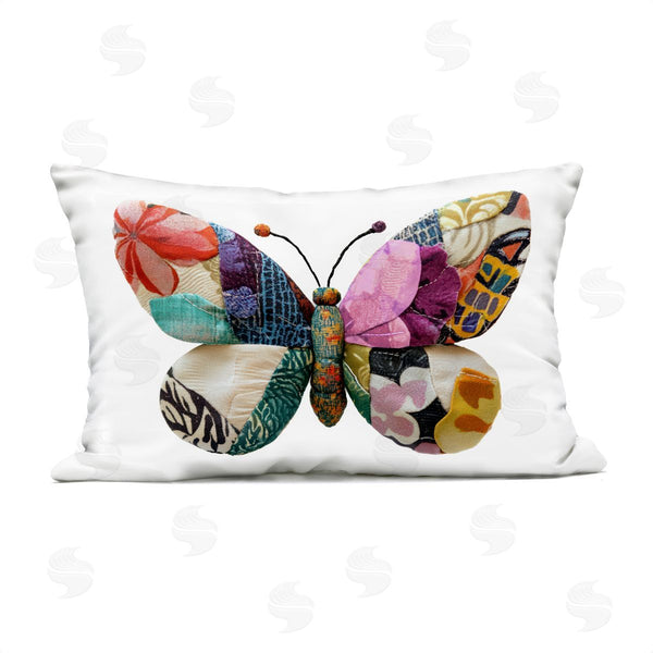 Stupell Industries Annabelle Hall | Quilt Patterned Butterfly Printed Throw Pillow