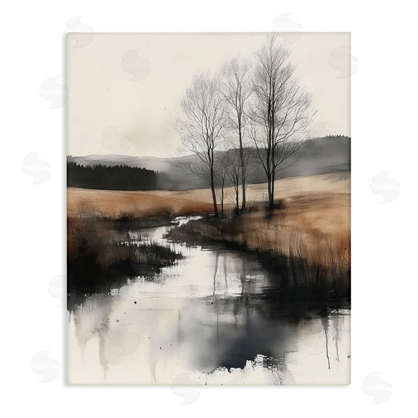 stupell industries Annabelle Hall | Sepia Countryside River Wall Art