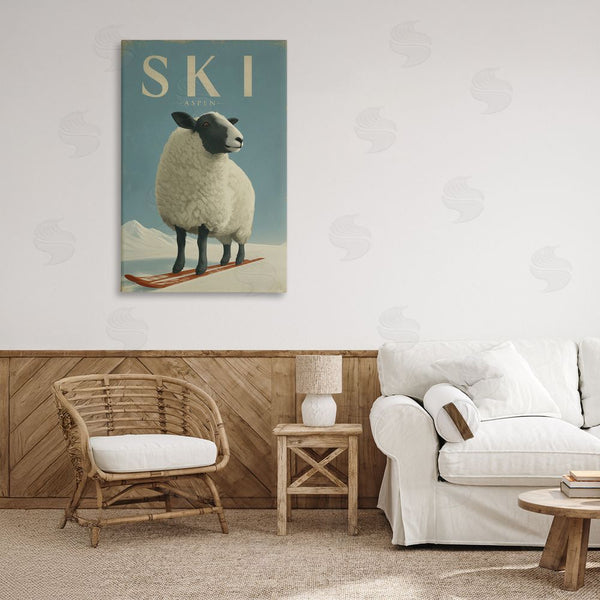 Stupell Industries Annabelle Hall | Ski Aspen Sheep Wall Art
