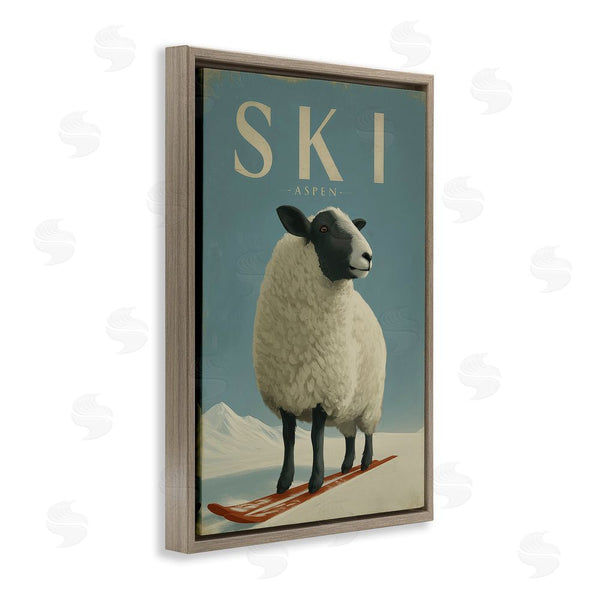 Stupell Industries Annabelle Hall | Ski Aspen Sheep Wall Art