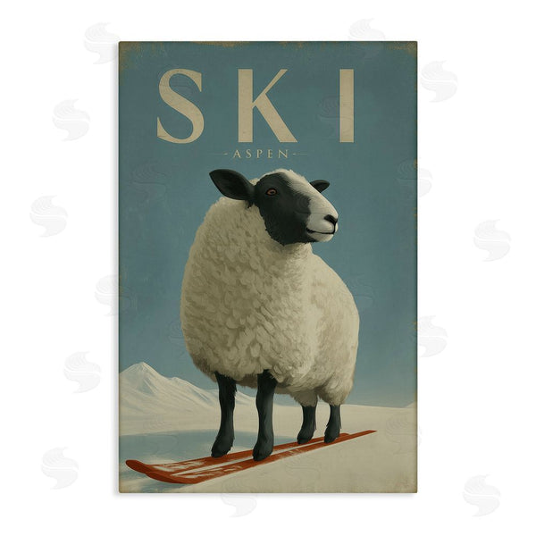 stupell industries Annabelle Hall | Ski Aspen Sheep Wall Art