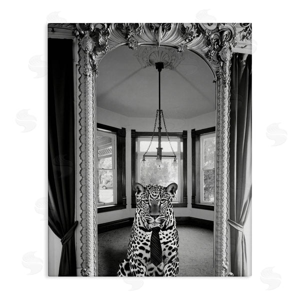 stupell industries Annabelle Hall | Trendy Cheetah & Ornate Mirror