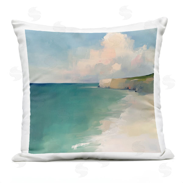 Stupell Industries Annabelle Hall | Turquoise Horizons Beach Landscape Printed Throw Pillow
