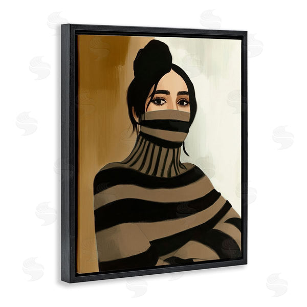 Stupell Industries Annabelle Hall | Turtleneck Fashionable Portrait