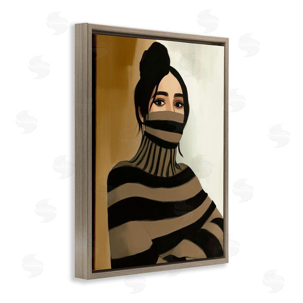 Stupell Industries Annabelle Hall | Turtleneck Fashionable Portrait