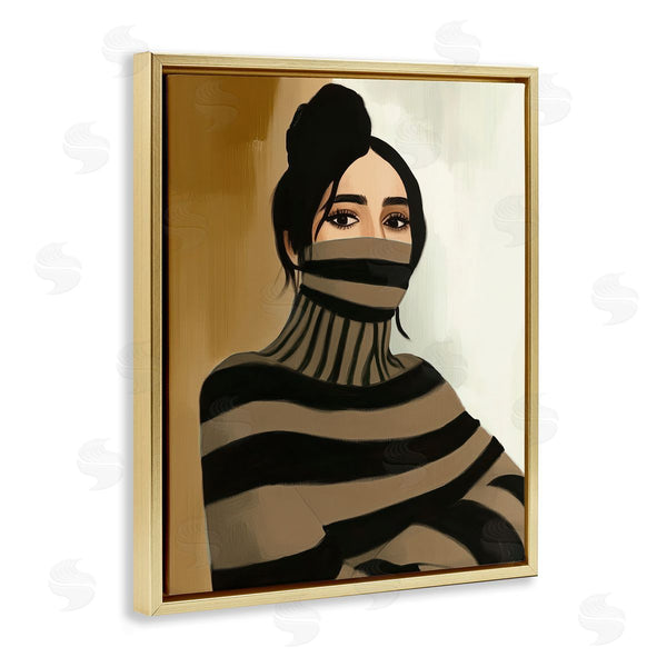 Stupell Industries Annabelle Hall | Turtleneck Fashionable Portrait