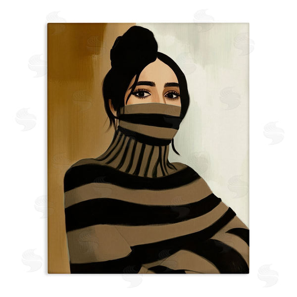 stupell industries Annabelle Hall | Turtleneck Fashionable Portrait