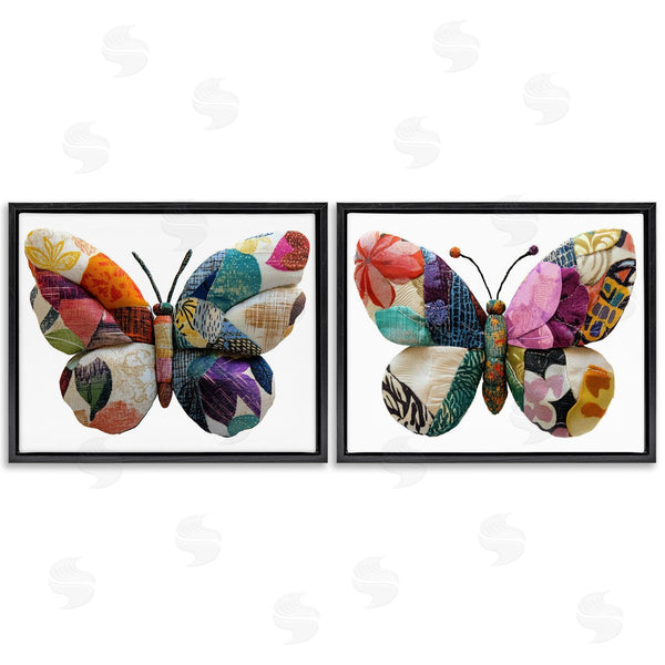 Stupell Industries Annabelle Hall | Unique Patchworked Butterflies