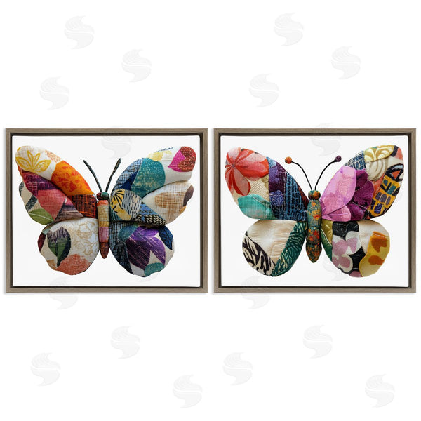 Stupell Industries Annabelle Hall | Unique Patchworked Butterflies