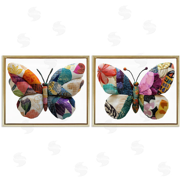 Stupell Industries Annabelle Hall | Unique Patchworked Butterflies