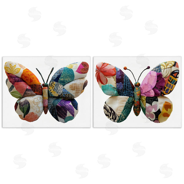 stupell industries Annabelle Hall | Unique Patchworked Butterflies