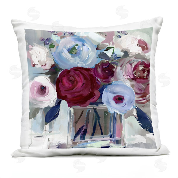 Stupell Industries Annabelle Hall | Wine And Wedgewood Flowers Printed Throw Pillow