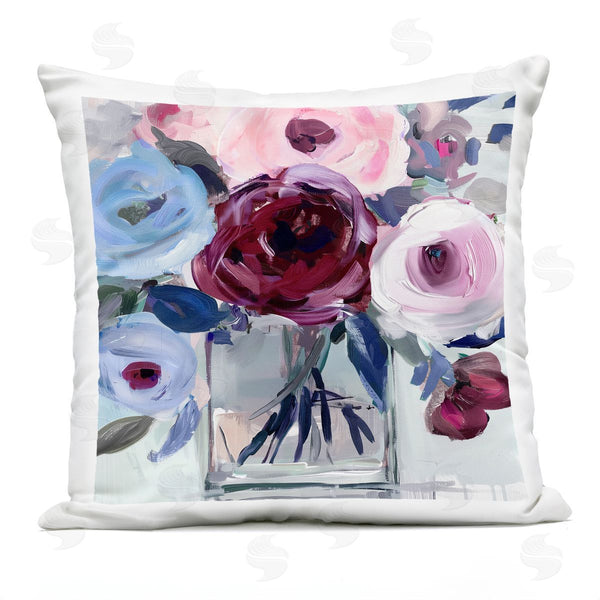 Stupell Industries Annabelle Hall | Wine & Wedgewood Bouquet Printed Throw Pillow