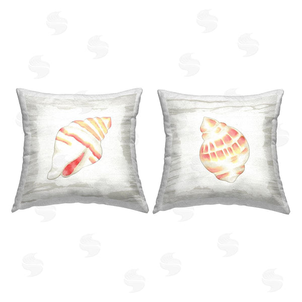 Stupell Industries Anne Bailey | Aquatic Conch Shells Printed Throw Pillow Set