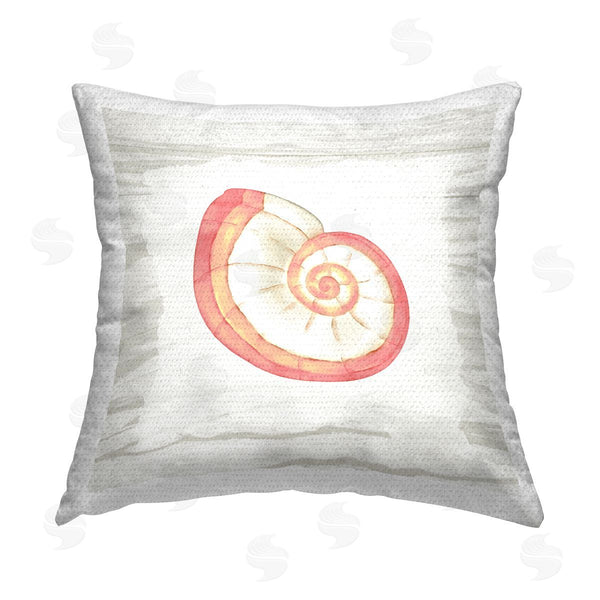 Stupell Industries Anne Bailey | Aquatic Pink Nautilus Seashell Printed Throw Pillow