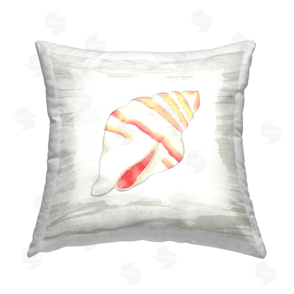 stupell industries Anne Bailey | Nautical Conch Shell Printed Throw Pillow