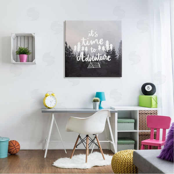 Stupell Industries Anne Bailey | Time To Adventure Woodlands Camping Tent Calligraphy Accent Wall Art