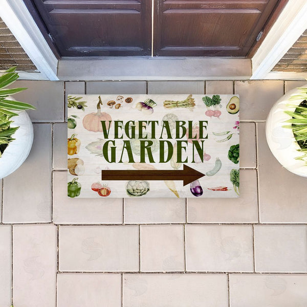Stupell Industries Anne Bailey | Vegetable Garden With Arrow Non-Woven Door Mat