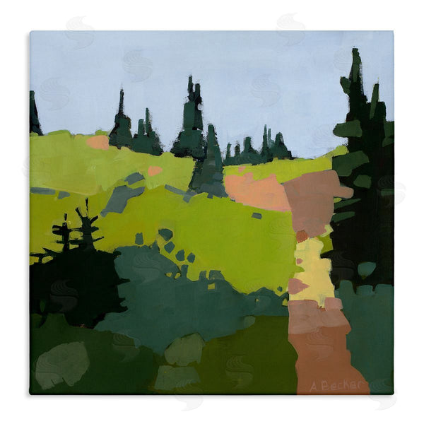 stupell industries Anne Becker | Tree Lined Path Abstract Meadow Landscape