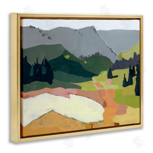 Stupell Industries Anne Becker | Winter Thawed Abstract Snow Mountain Landscape