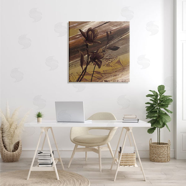 Stupell Industries Anne Brochard | Mellow Brown Flowers Abstract Tan Muddy Earth Tones Wall Art