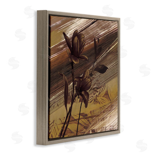 Stupell Industries Anne Brochard | Mellow Brown Flowers Abstract Tan Muddy Earth Tones Wall Art