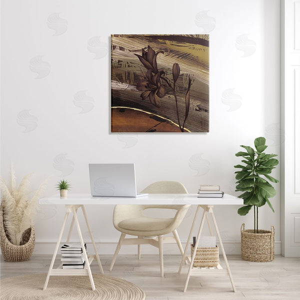 Stupell Industries Anne Brochard | Rustic Lilies Abstract Muddy Brown Earth Tones Wall Art
