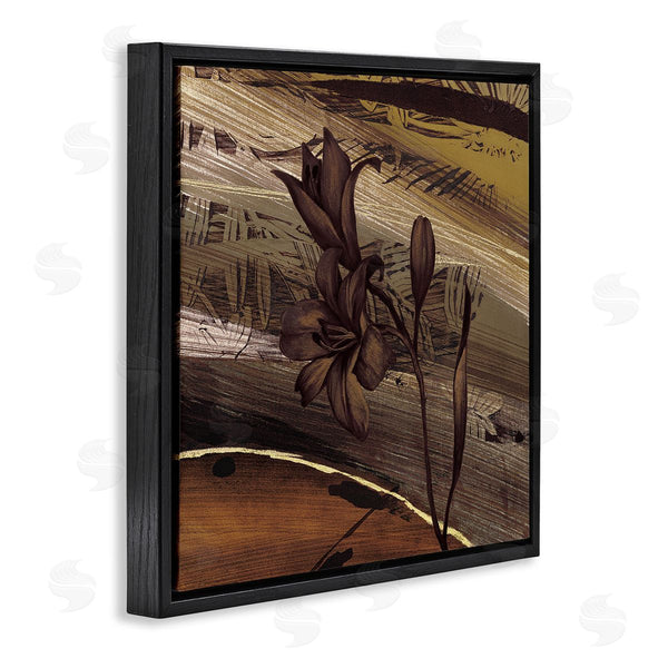 Stupell Industries Anne Brochard | Rustic Lilies Abstract Muddy Brown Earth Tones Wall Art