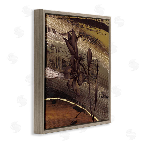 Stupell Industries Anne Brochard | Rustic Lilies Abstract Muddy Brown Earth Tones Wall Art