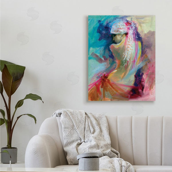 Stupell Industries Anne Farrall Doyle | Colorful Abstract Nude Female Portrait Back Wall Art