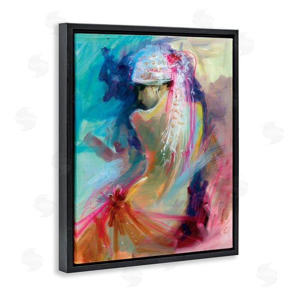Stupell Industries Anne Farrall Doyle | Colorful Abstract Nude Female Portrait Back Wall Art