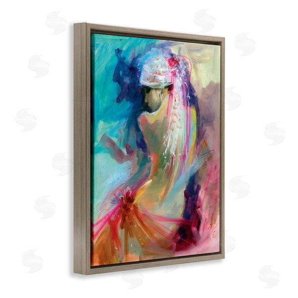 Stupell Industries Anne Farrall Doyle | Colorful Abstract Nude Female Portrait Back Wall Art