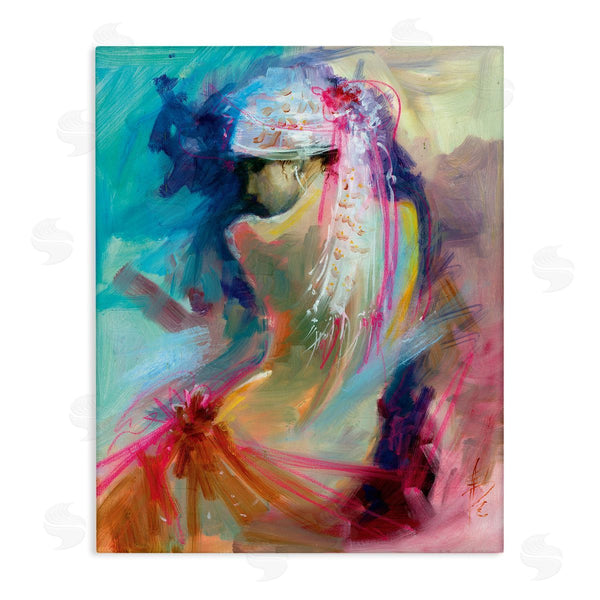 stupell industries Anne Farrall Doyle | Colorful Abstract Nude Female Portrait Back Wall Art