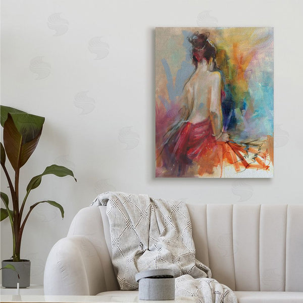 Stupell Industries Anne Farrall Doyle | Contemporary Female Pose Energetic Brush Strokes Wall Art