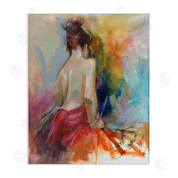 stupell industries Anne Farrall Doyle | Contemporary Female Pose Energetic Brush Strokes Wall Art