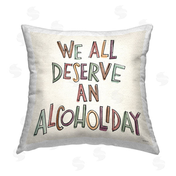 Stupell Industries Anne Tavoletti | Alcoholiday Funny Phrase Printed Throw Pillow