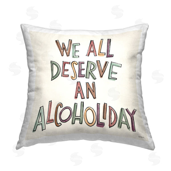 stupell industries Anne Tavoletti | Alcoholiday Funny Phrase Printed Throw Pillow