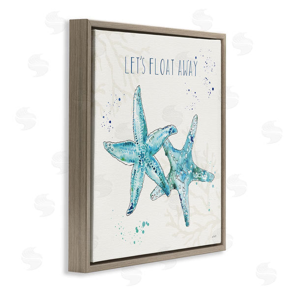 Stupell Industries Anne Tavoletti | Float Away Phrase Blue Starfish