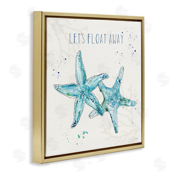 Stupell Industries Anne Tavoletti | Float Away Phrase Blue Starfish