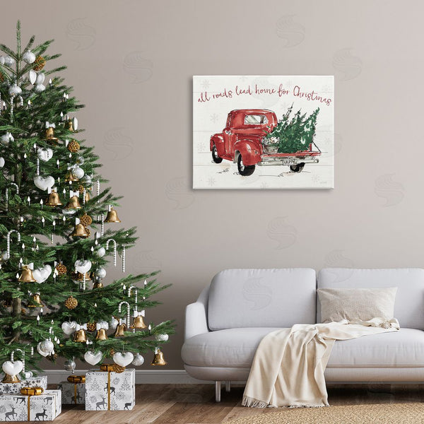 Stupell Industries Anne Tavoletti | Home For Christmas Inspirational Trees In Red Truck Wall Art