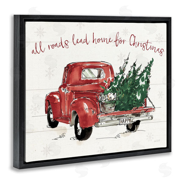 Stupell Industries Anne Tavoletti | Home For Christmas Inspirational Trees In Red Truck Wall Art