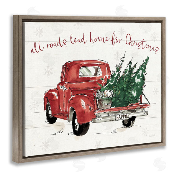 Stupell Industries Anne Tavoletti | Home For Christmas Inspirational Trees In Red Truck Wall Art