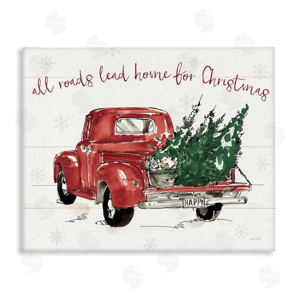 stupell industries Anne Tavoletti | Home For Christmas Inspirational Trees in Red Truck Wall Art