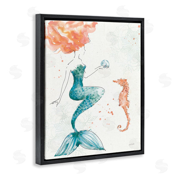 Stupell Industries Anne Tavoletti | Mermaid And Ocean Seahorse