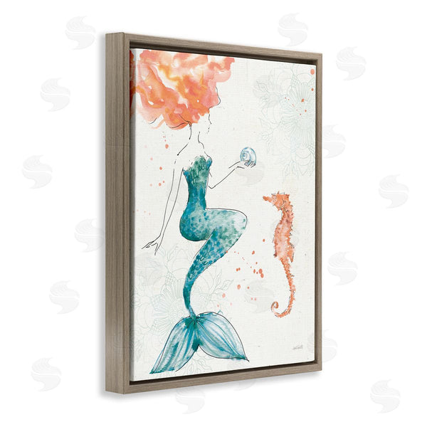Stupell Industries Anne Tavoletti | Mermaid And Ocean Seahorse